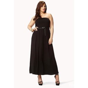 Forever 21 black maxi dress with belt BNWT